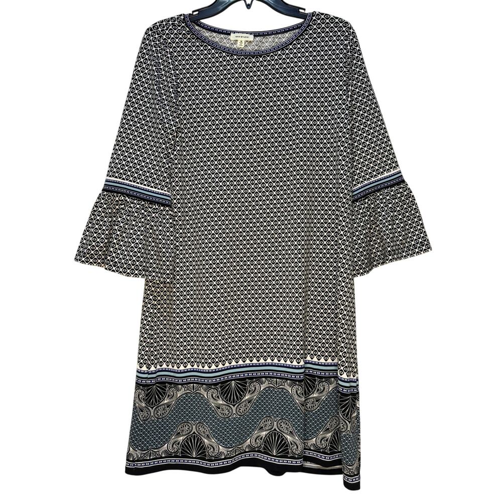 Max Studio Patterned Stretchy Dress M